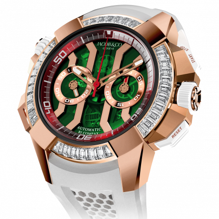Jacob & Co. Epic X Chrono Baguette Rose Gold Green 47 mm EC423.42.BD.AA.A