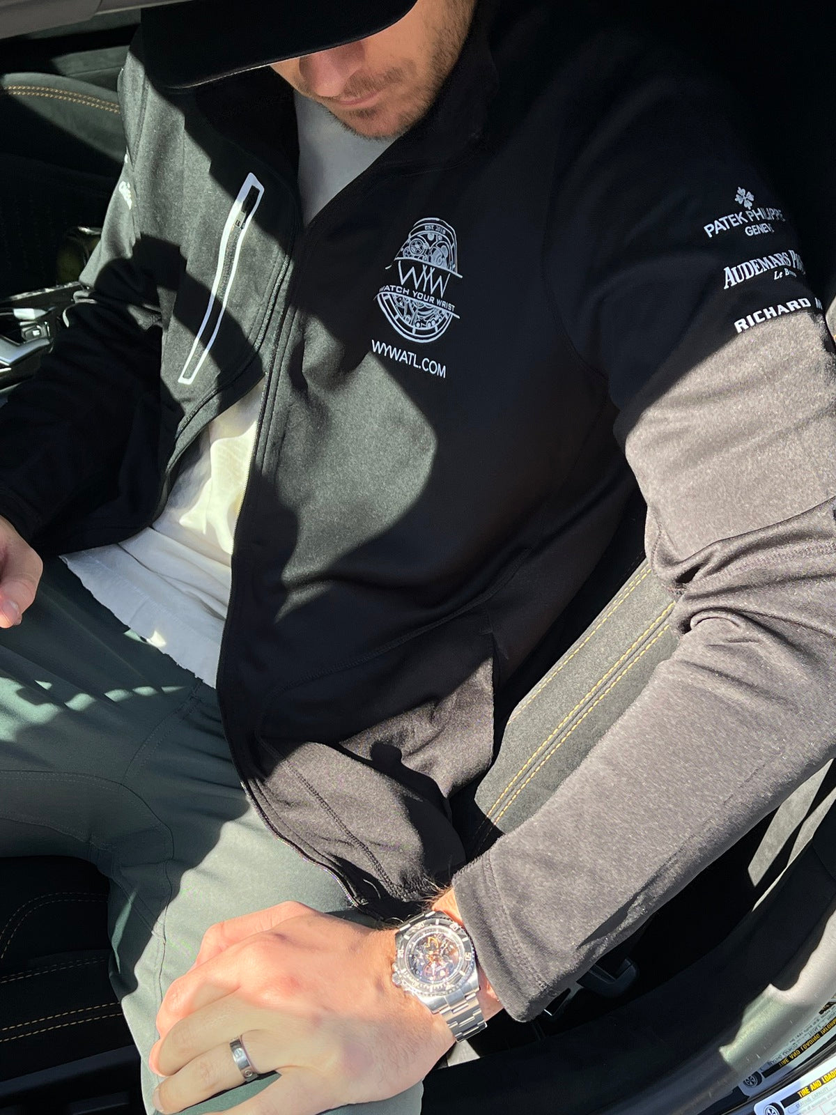 Watch Your Wrist Men's Black Zip-up Jacket