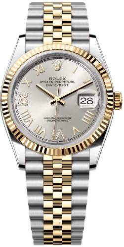 Rolex Datejust 36 Oystersteel And Yellow Gold Silver Diamond-Set Dial Jubilee Bracelet - 126233 - 2026