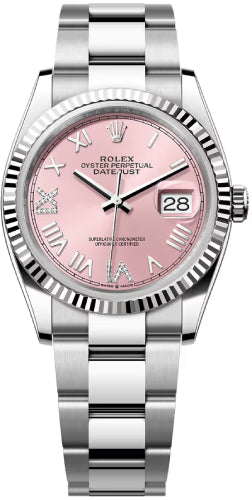 Rolex Datejust 36 Oystersteel White Gold Pink Diamond Set Dial Oyster Bracelet - 126234 - 2026