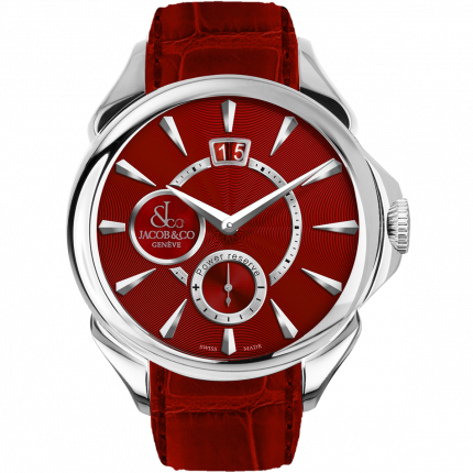 Jacob & Co. Palatial Classic Manual Big Date Steel Red Guilloche Dial PC400.10.NS.AD.A