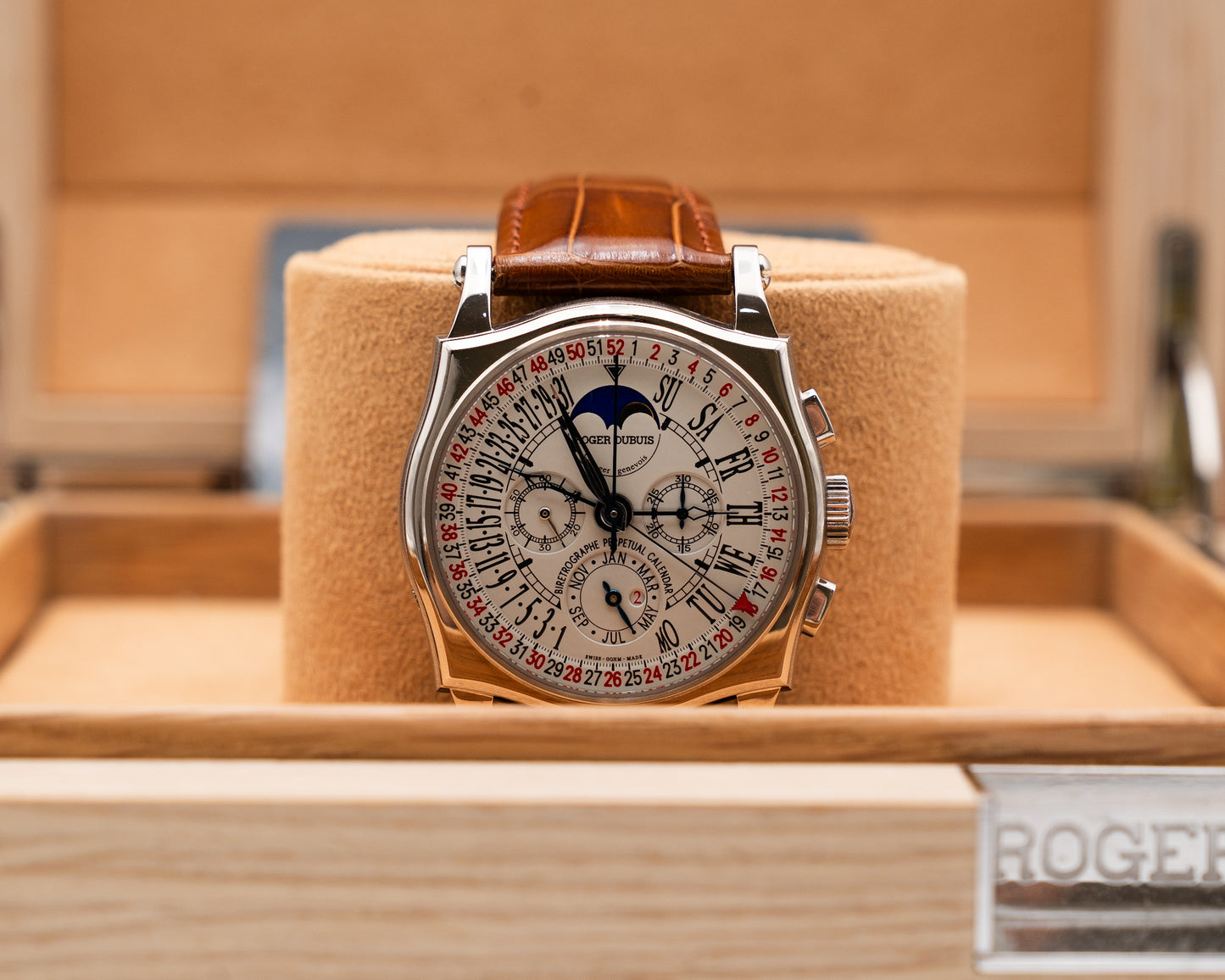 Roger Dubuis Sympathie White Gold Retrographe Perpetual Calendar Chronograph