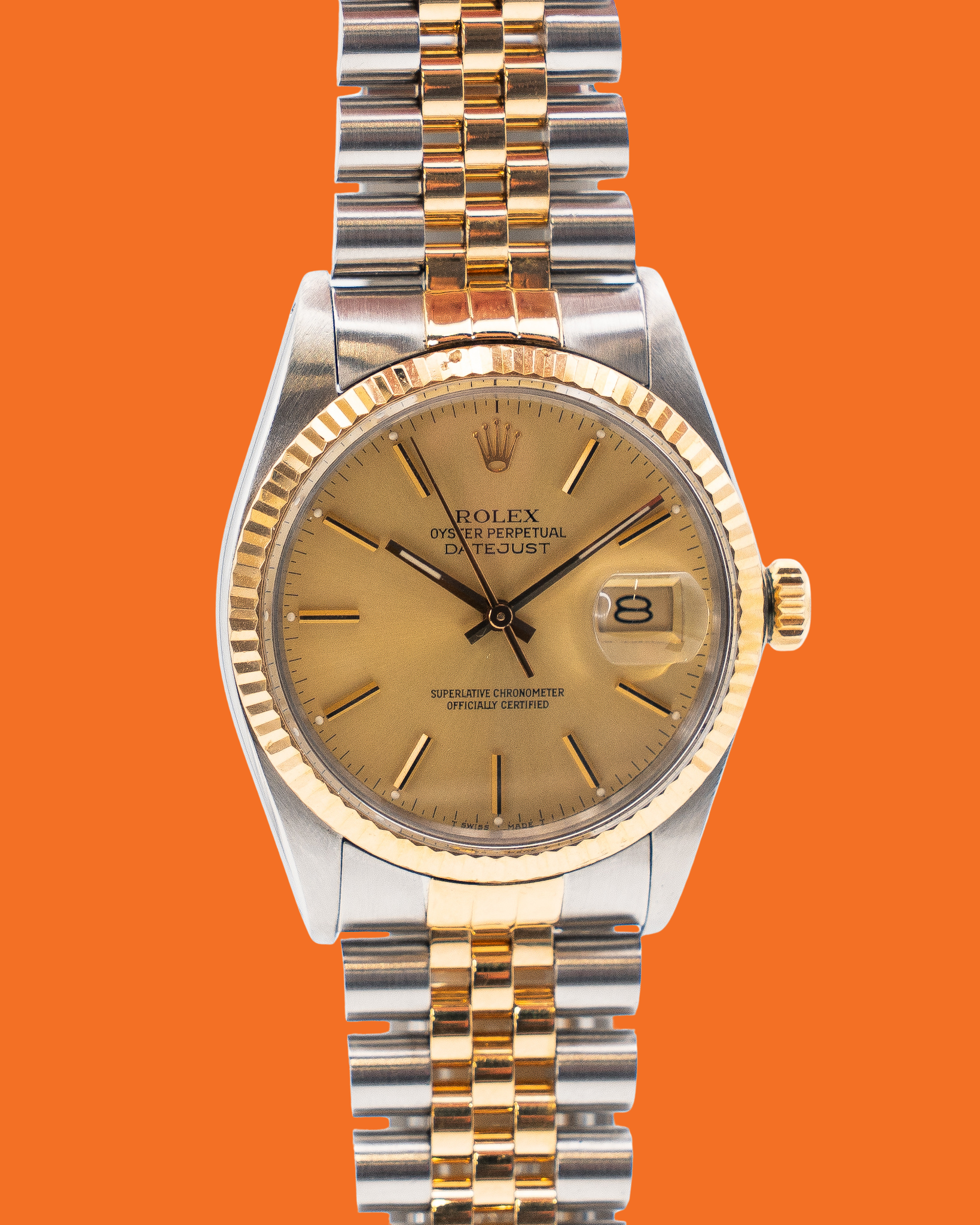 Rolex Datejust 36mm 16013 Champagne Dial On Jubilee 9M Serial