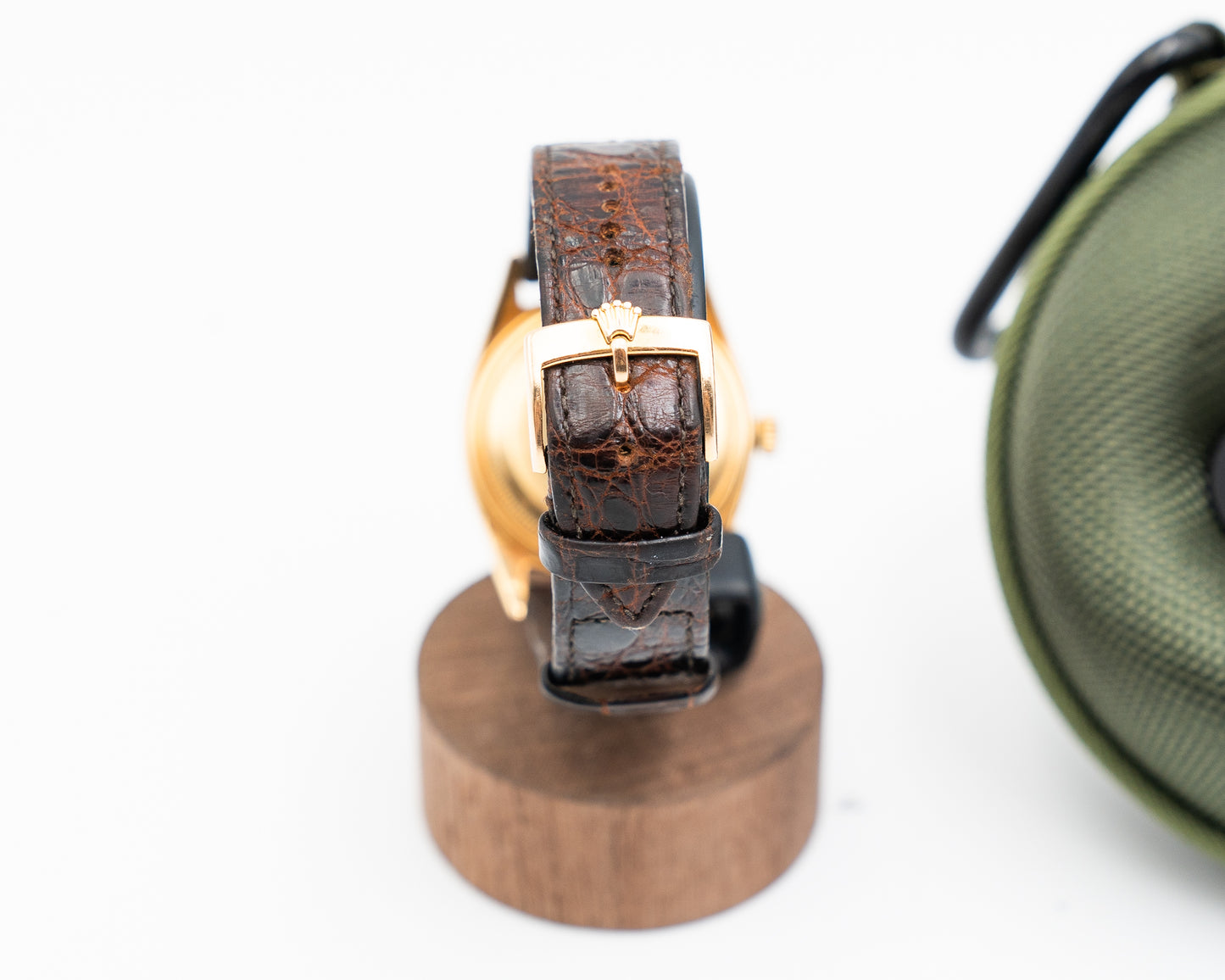 Rolex Day-Date 36mm 6611 Yellow Gold Case Silver Dial Leather Strap