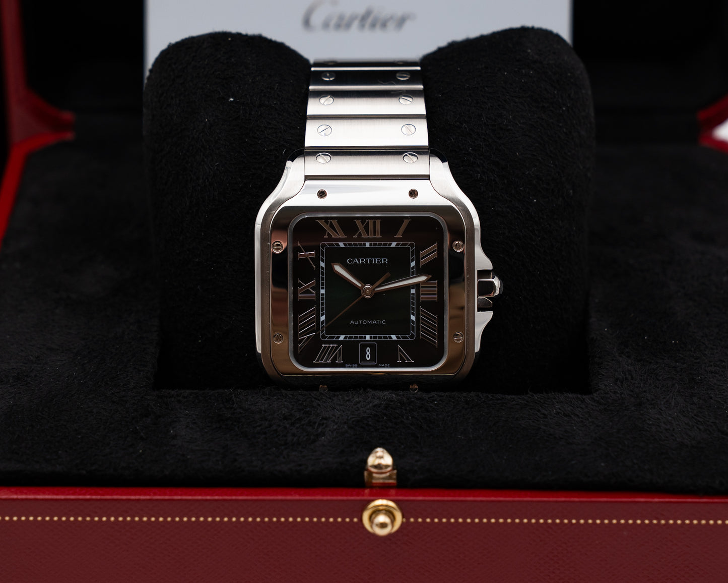 UNWORN Santos de Cartier 39.8mm WSSA0062 Green Dial