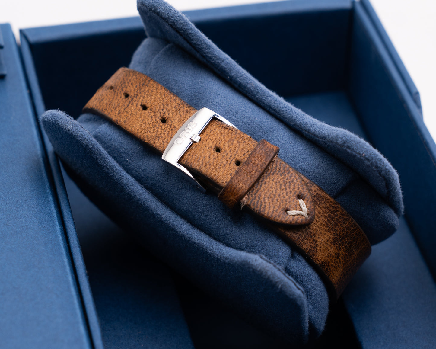 Oris Big Crown X Cervo Volante 38mm Blue Dial Deer Leather