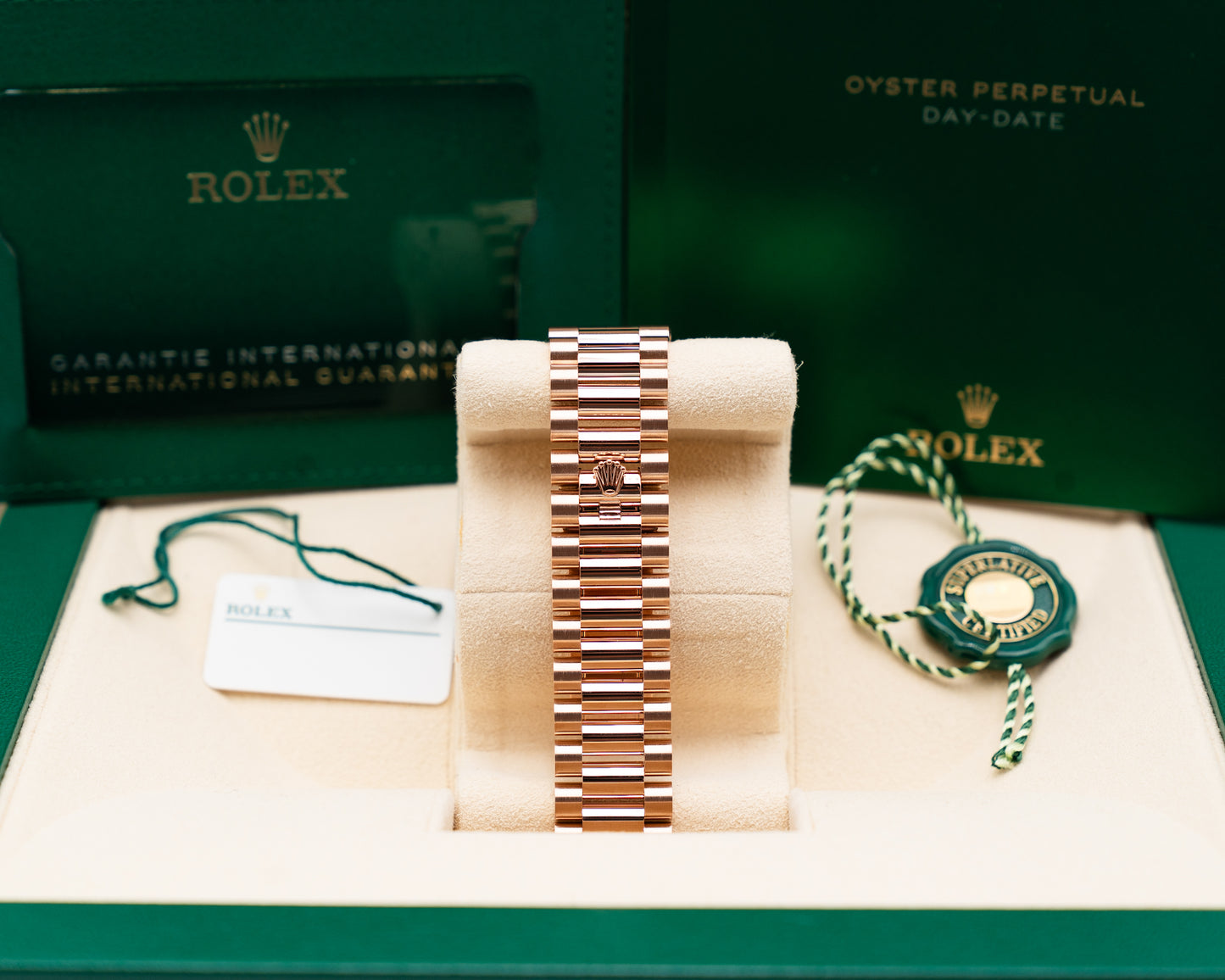 Rolex Day-Date 40mm 228235 Everose / Chocolate Diamond Baguette Dial 2021