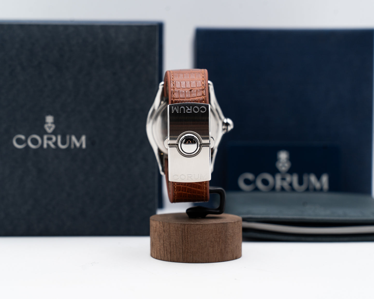 Corum Bubble 45mm 163.150.20 Blue Dial Brown strap