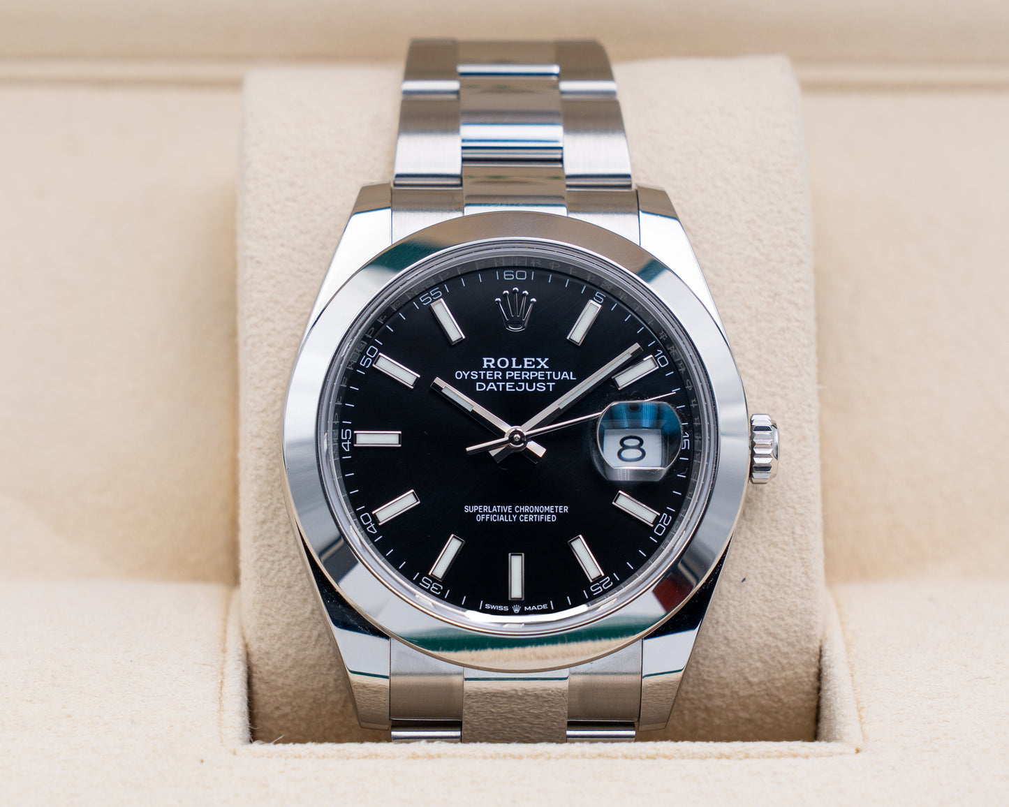 Rolex Datejust 41mm 126300 Black Stick Dial Smooth Oyster 2022