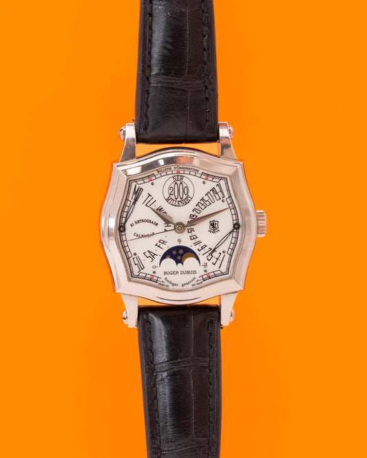 Roger Dubuis Sympathie 34mm S34.5740.0 2000 New Millenary Calendar Moon Ltd to 28pcs White Gold