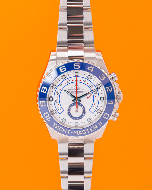 Rolex YachtMaster II 44mm 116680 White Dial 2016