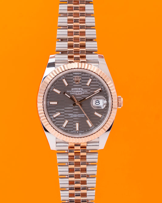 Rolex Datejust 41mm 126331 Two Tone Rose Gold Grey Motif Dial 2023
