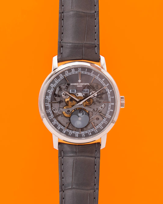 Vacheron Constantin Traditionelle 41mm 4020T/000G-B655 Complete Calendar Open face / Skeleton White Gold 2022