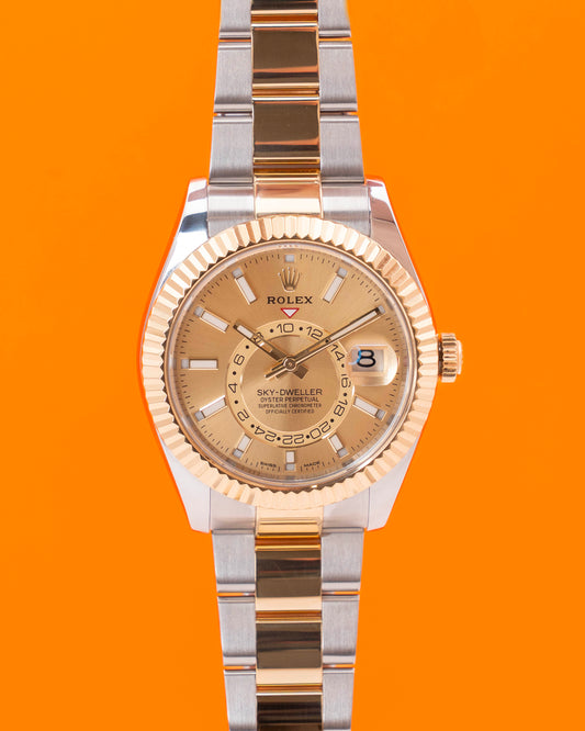 Rolex SkyDweller 42mm 326933 Two Tone Champagne Dial 2017