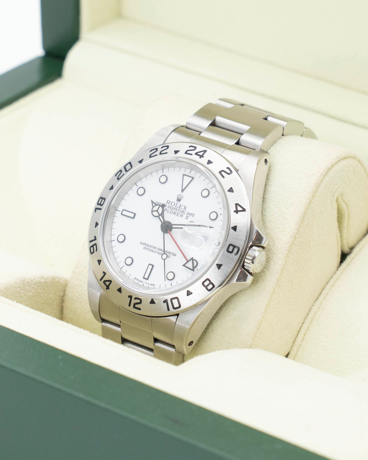 Rolex Explorer II 40mm 16570 White Dial Stainless Steel SERVICE CARD