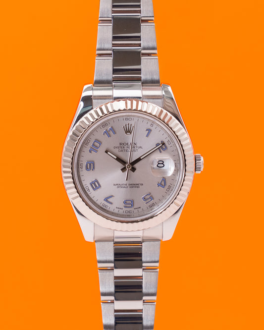 2026 CPO Rolex Datejust II 41mm 116334 Lavender Arabic Silver Dial