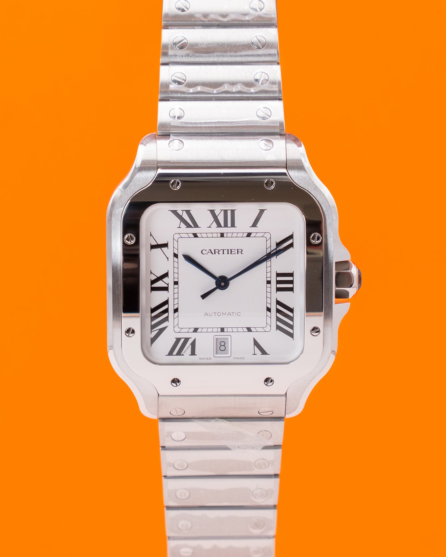 UNWORN STICKERS 2026 Cartier Santos De Cartier 39.8mm WSSA0018 White Dial Large