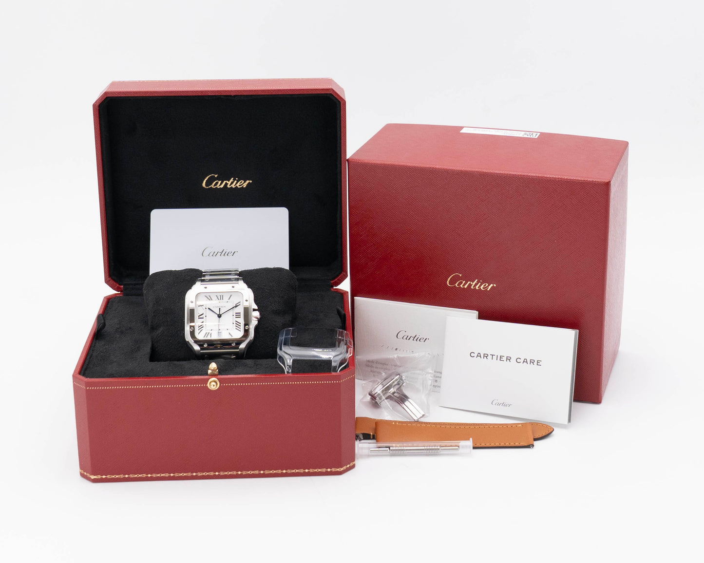 UNWORN STICKERS 2026 Cartier Santos De Cartier 39.8mm WSSA0018 White Dial Large
