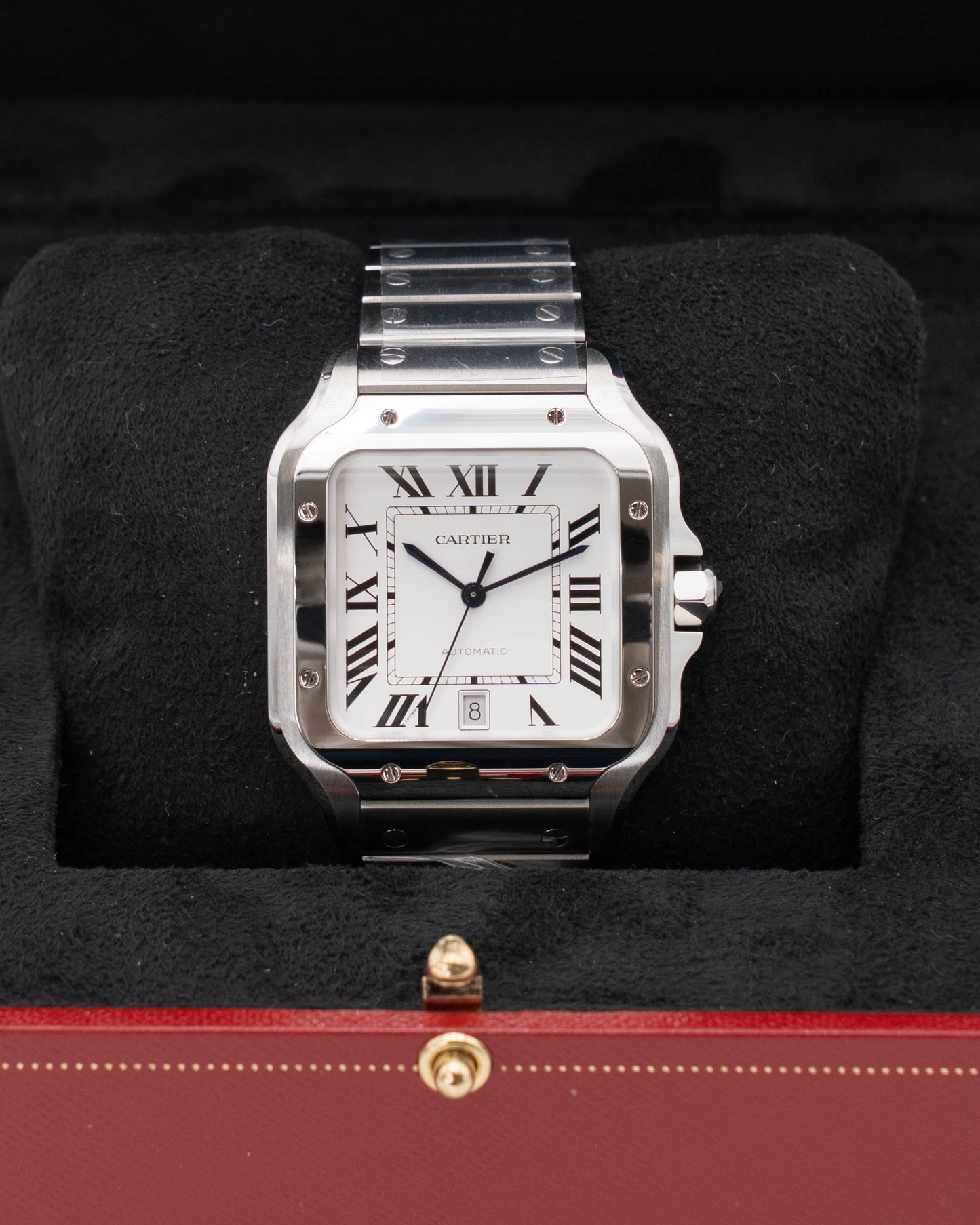 UNWORN STICKERS 2026 Cartier Santos De Cartier 39.8mm WSSA0018 White Dial Large