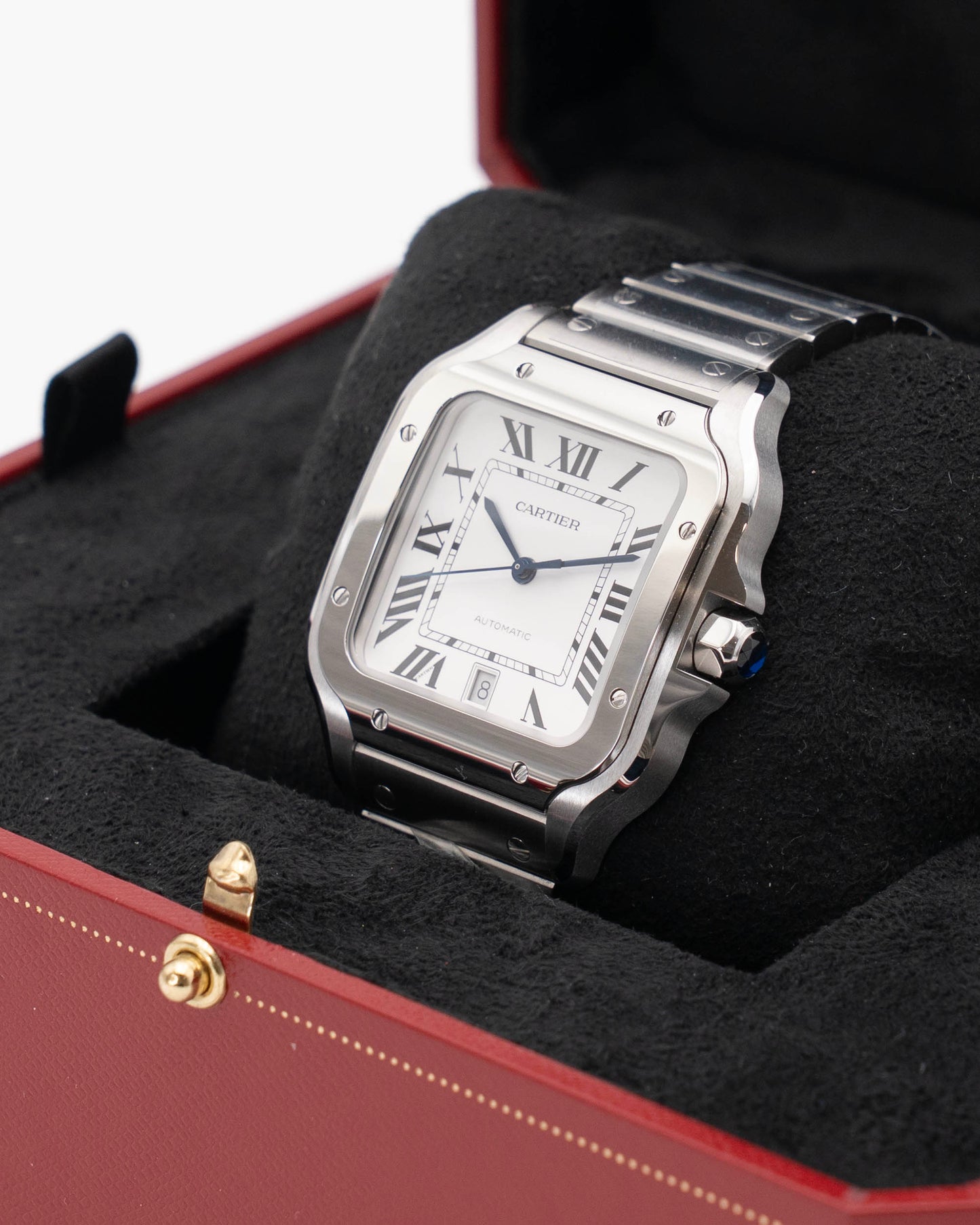 UNWORN STICKERS 2026 Cartier Santos De Cartier 39.8mm WSSA0018 White Dial Large