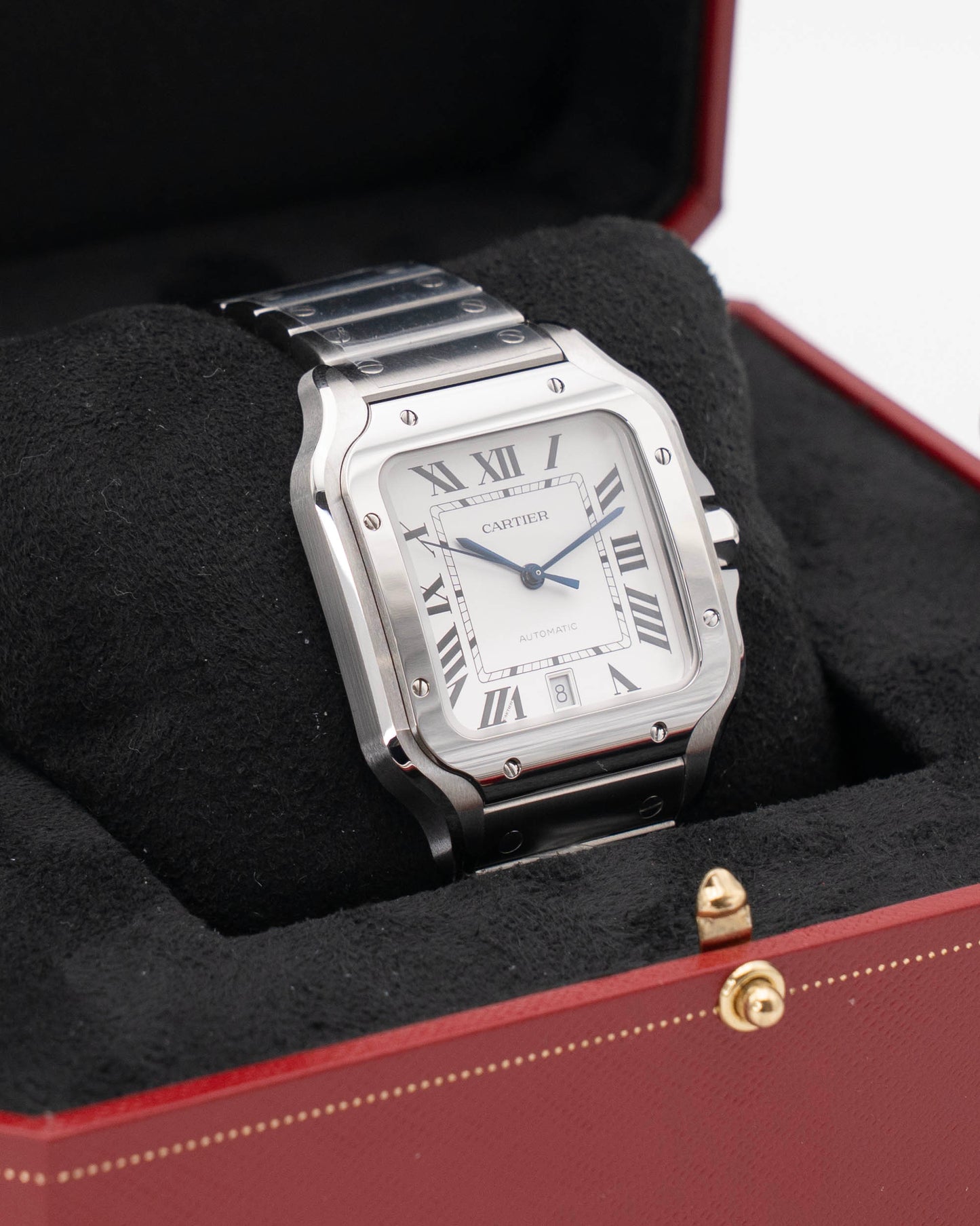 UNWORN STICKERS 2026 Cartier Santos De Cartier 39.8mm WSSA0018 White Dial Large