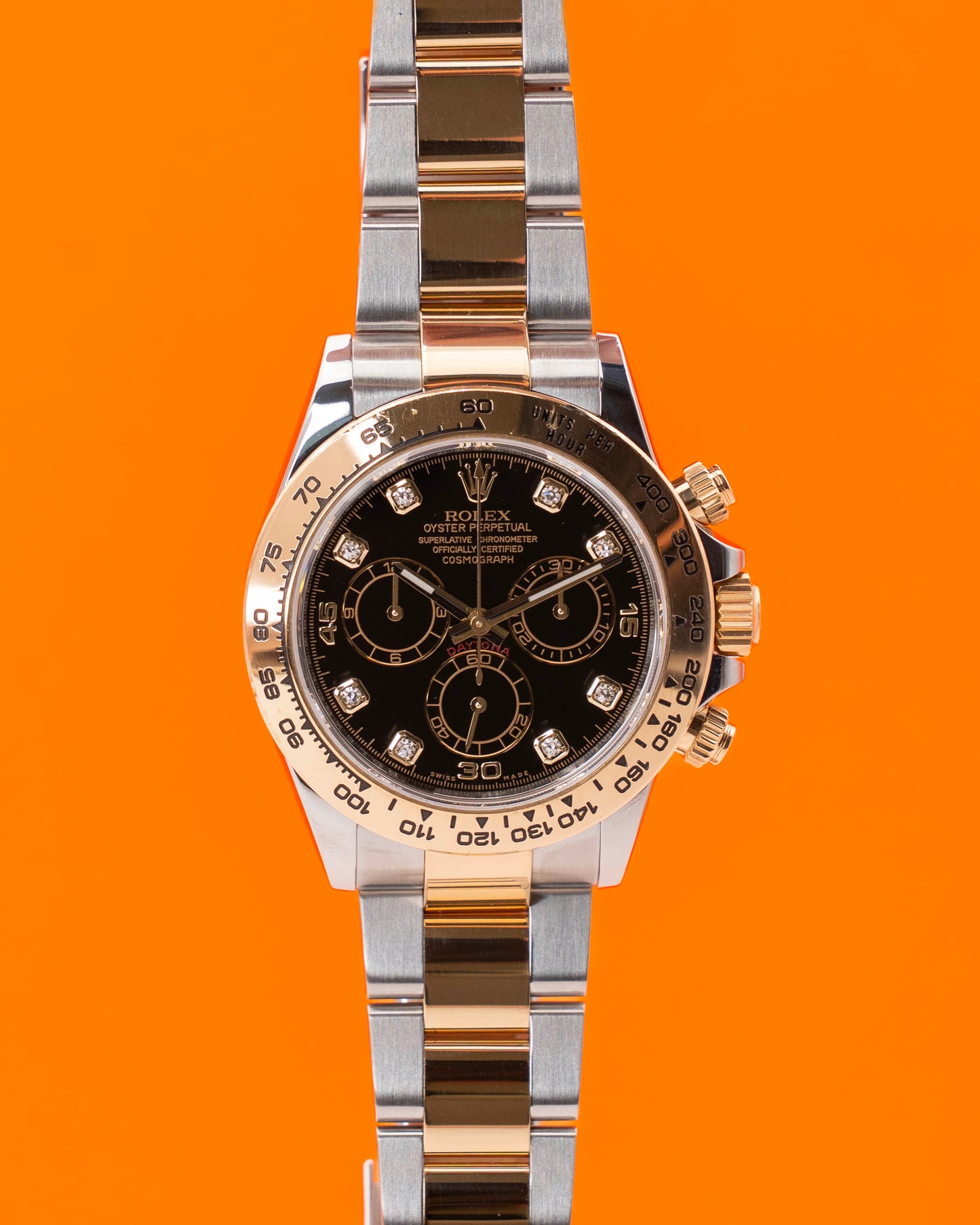 Rolex Daytona 40mm 116503 Two Tone Yellow Gold Black Diamond Dial 2021