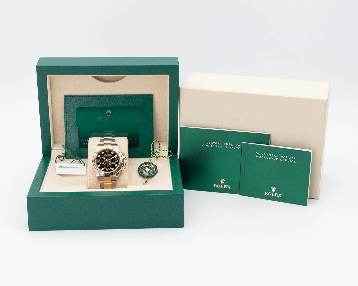 Rolex Daytona 40mm 116503 Two Tone Yellow Gold Black Diamond Dial 2021