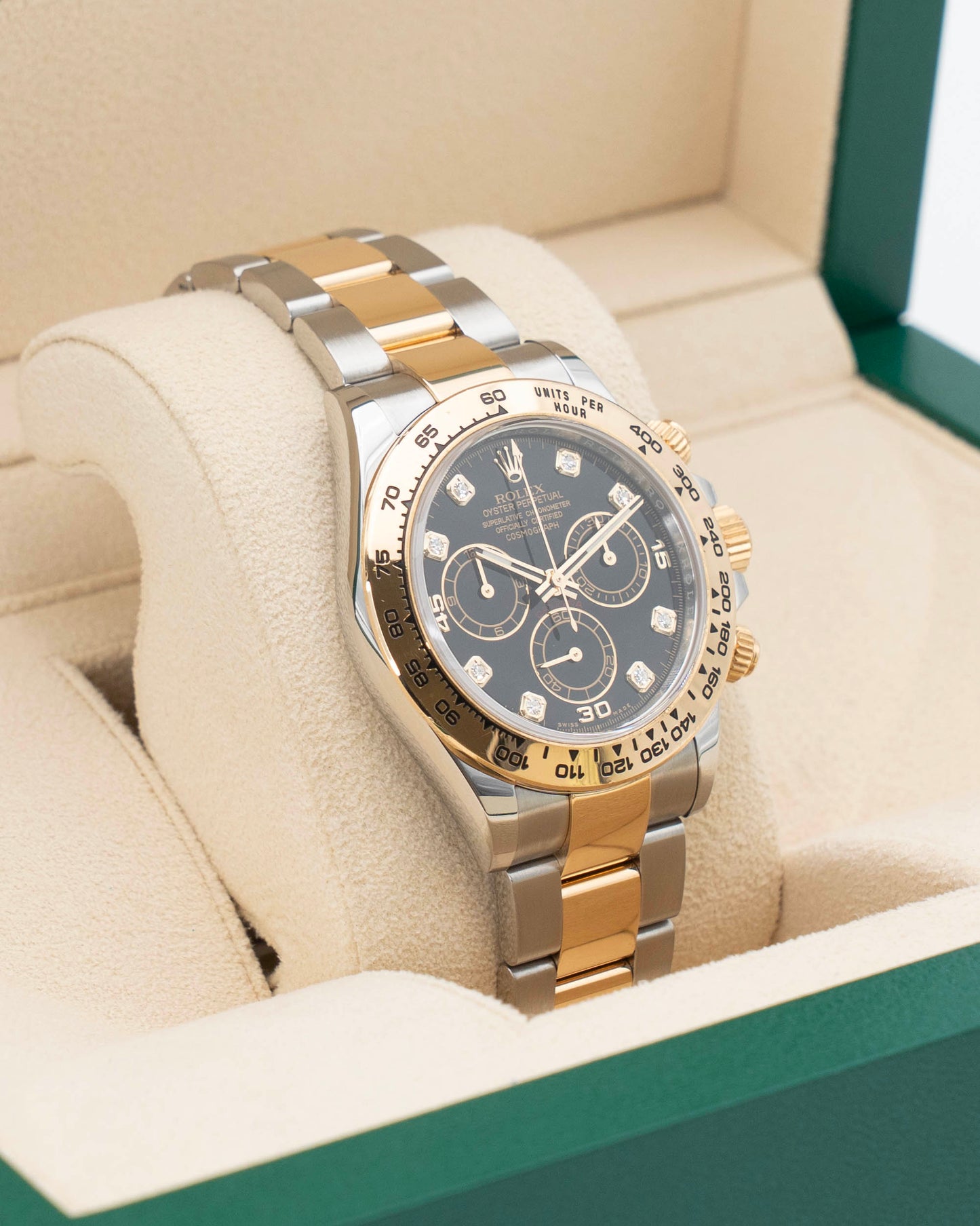 Rolex Daytona 40mm 116503 Two Tone Yellow Gold Black Diamond Dial 2021