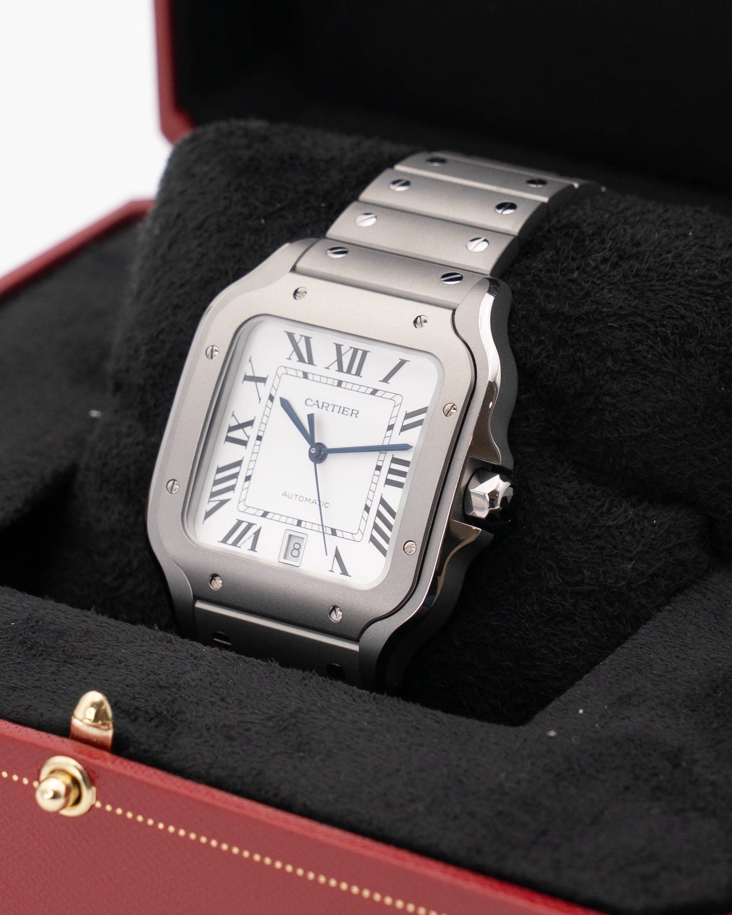 UNWORN Cartier Santos De Cartier 47.5mm WSSA0089 White Dial Titanium 2026 (WSSA0089)