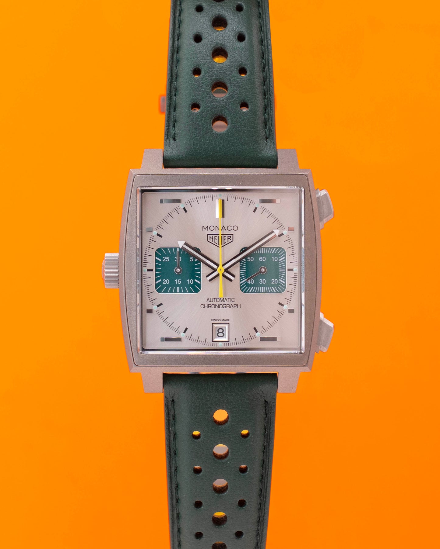 Tag Heuer Monaco 39mm CAW218E Chronograph Titanium Racing Green Limited to 100