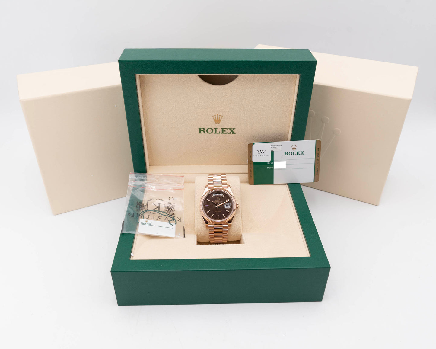 Rolex Day Date 40mm 228235 Rose Gold Chocolate Dial 2018