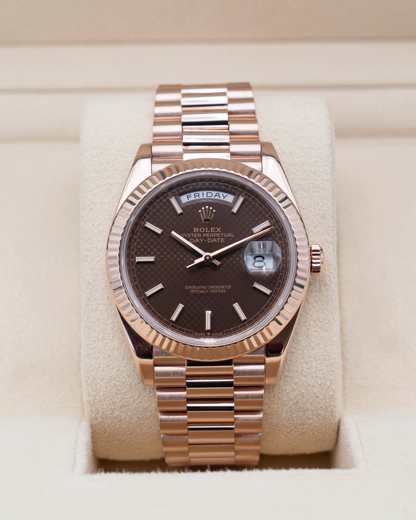 Rolex Day Date 40mm 228235 Rose Gold Chocolate Dial 2018