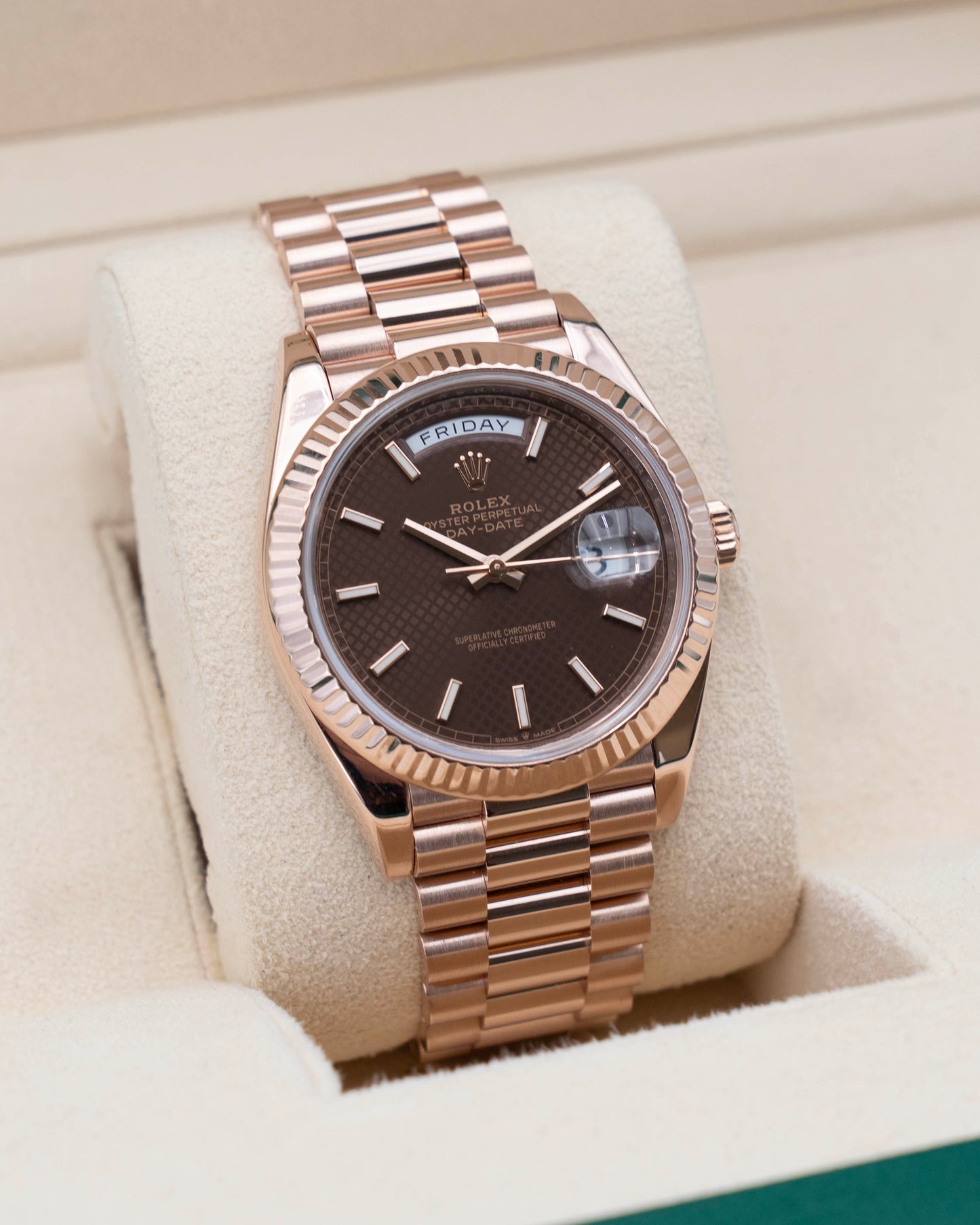 Rolex Day Date 40mm 228235 Rose Gold Chocolate Dial 2018