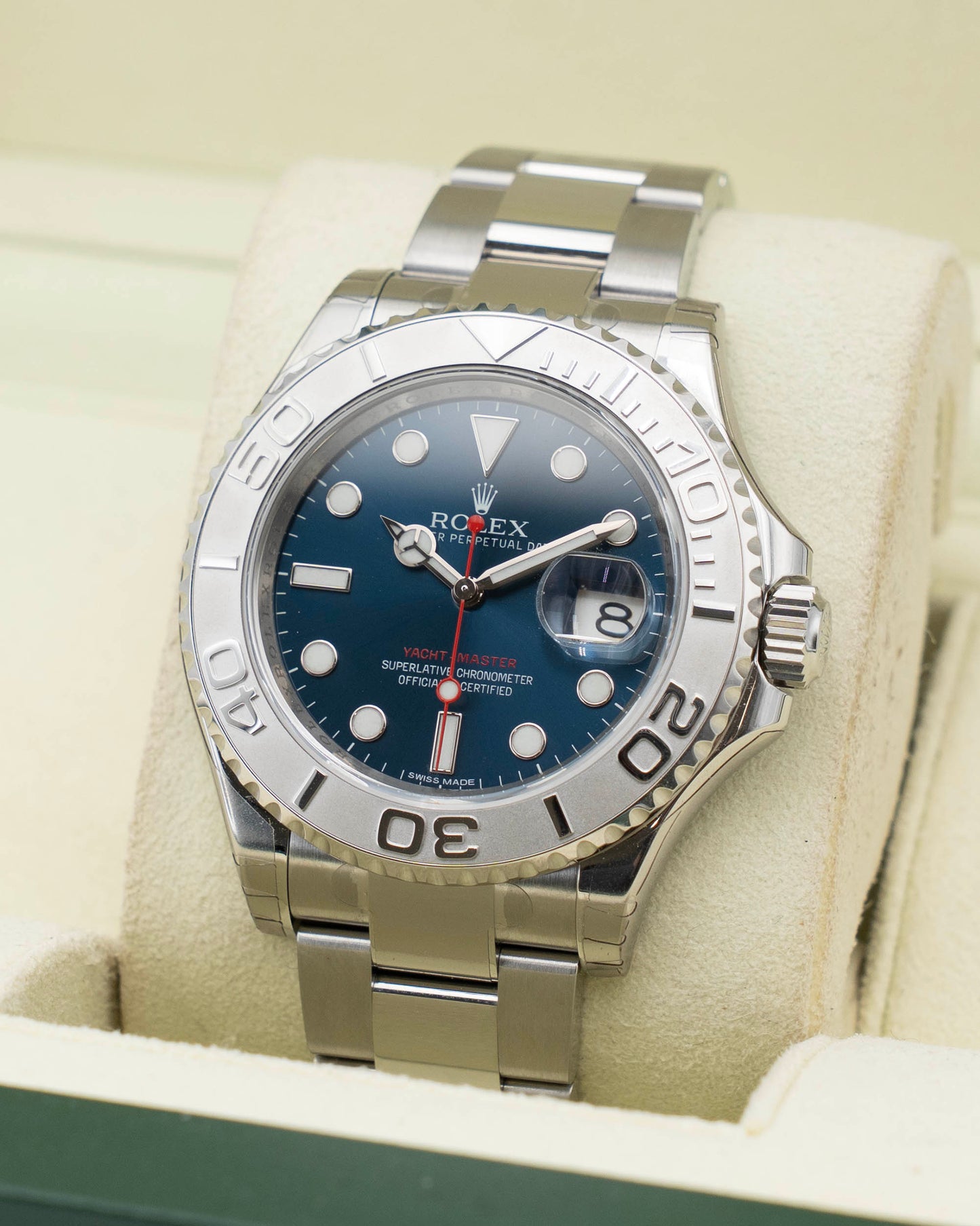 Stickered UNWORN Rolex Yachtmaster 40mm 116622 Blue Dial Super Man 2014