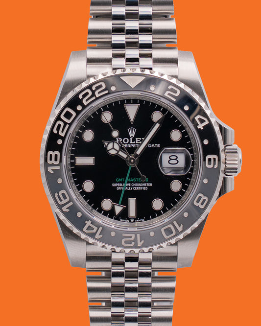 Rolex WOOD CARD GMT-Master II 40mm 126710GRNR "Bruce Wayne" On Jubilee 2026