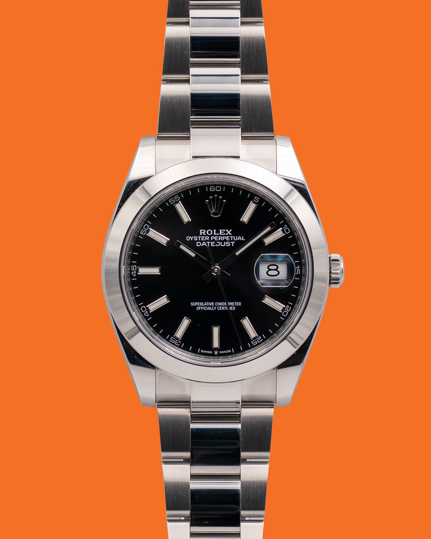Rolex Datejust 41mm 126300 Black Stick Dial Smooth Oyster 2022