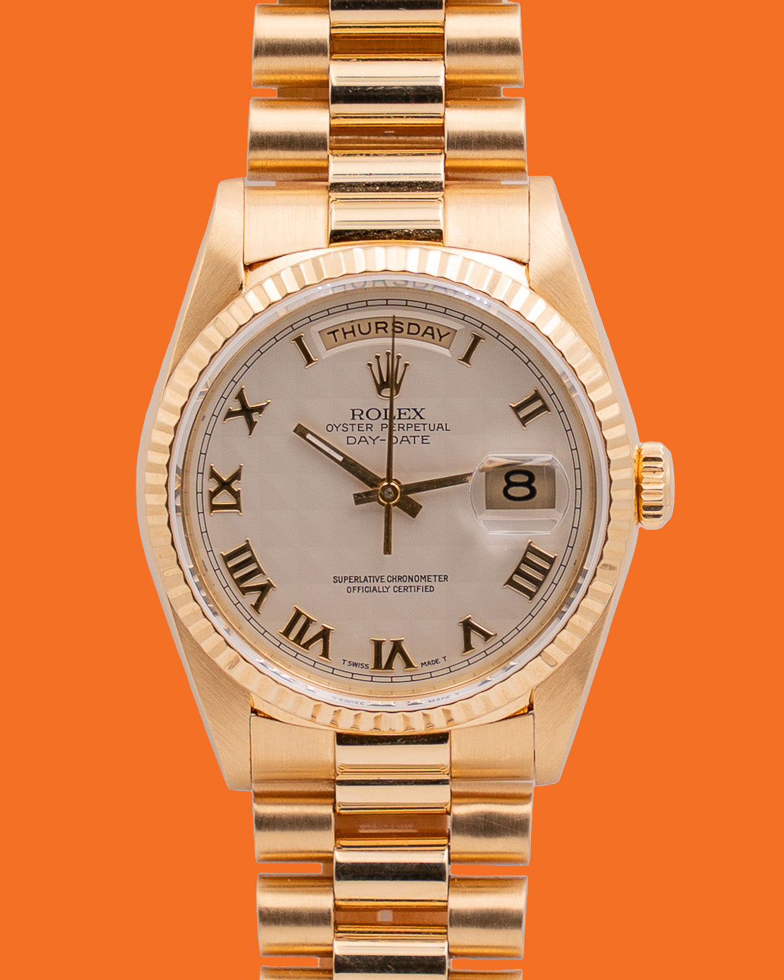 Rolex Day Date 36mm 18238 Gold Pyramid Dial 1990