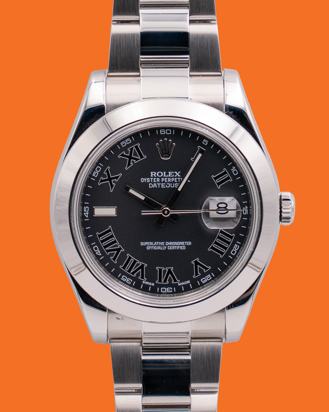 Rolex Datejust II 41mm 116300 Matte Black Roman Dial 2013