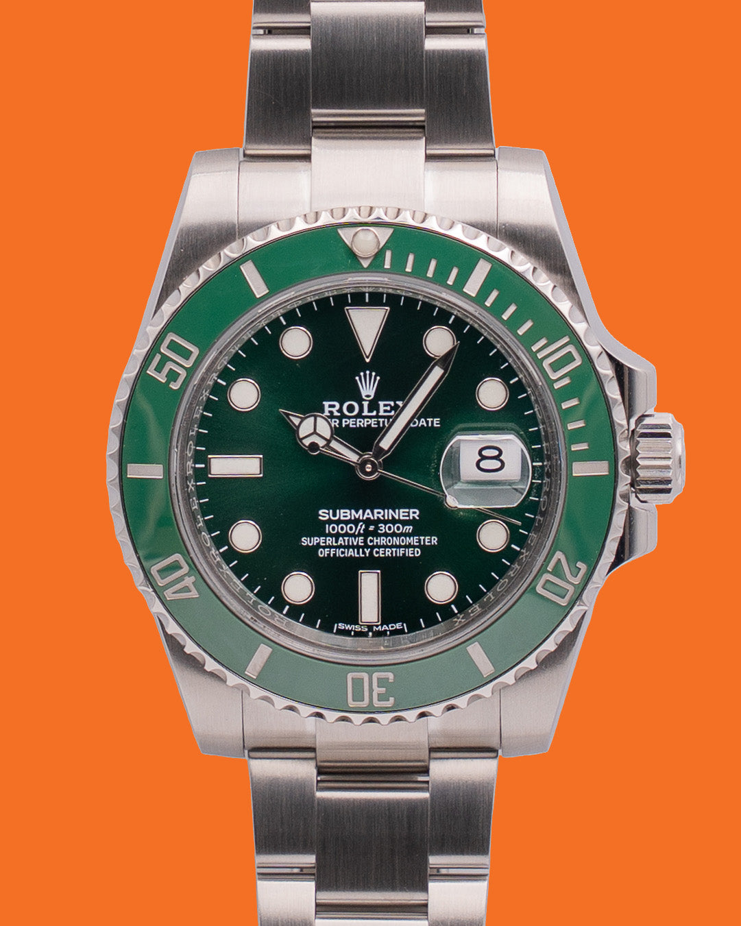 Rolex Submariner Date 116610lv  "Hulk" On Oyster 2018