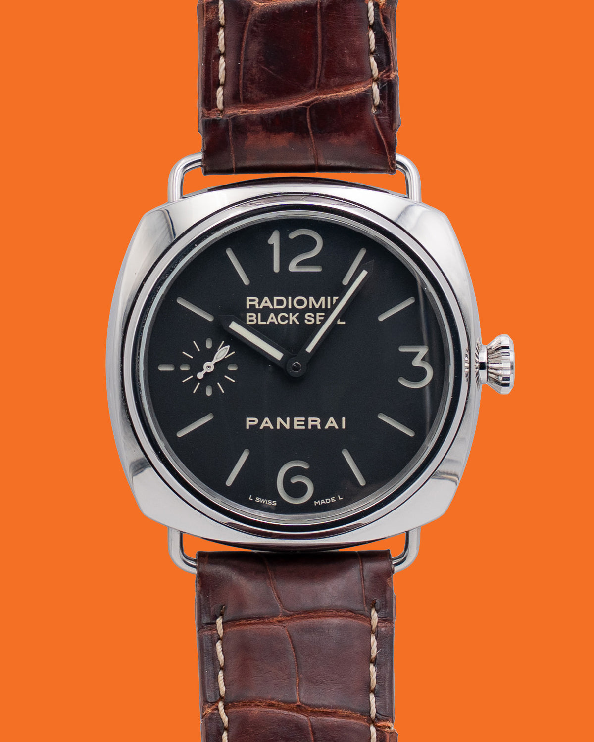 Panerai Radiomir Black Seal 44mm pam00183 Brown Leather Strap 2006