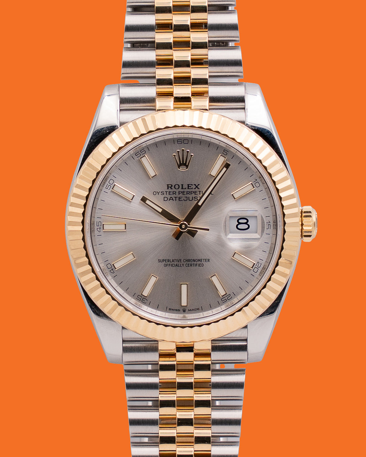 Rolex Datejust 41mm 126333 Two Tone Fluted Jubilee Silver Dial 2024