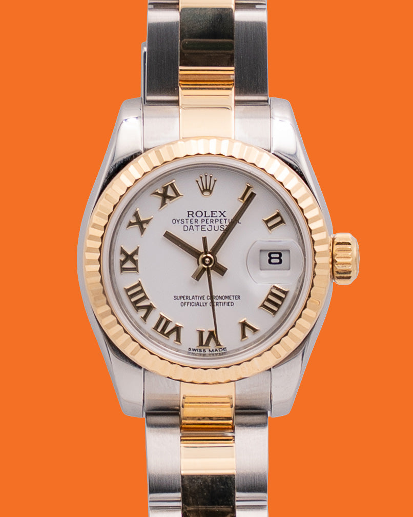 Rolex Datejust 26mm 179173 White Roman  Dial Two Tone 2017
