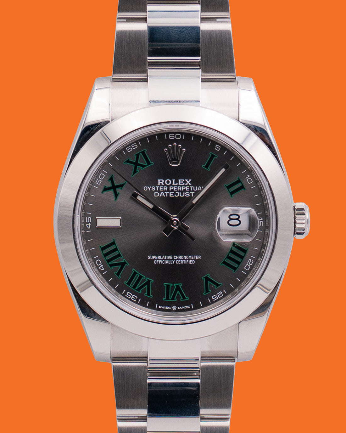 Rolex Datejust 41mm 126300 Wimbledon Dial Smooth Oyster