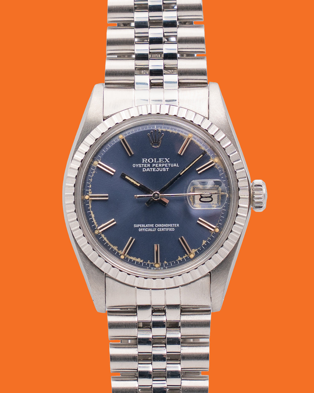 Rolex Datejust 36mm 1603 Blue and Green Dial in Jubilee