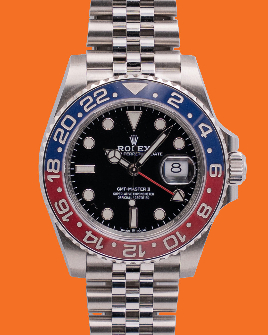 Rolex GMT II 40mm 126710BLRO Pepsi On Jubilee 2021