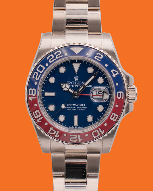 Unworn NEW OLD STOCK Rolex GMT II 40mm 126719BLRO Pepsi - Superman White Gold 2023