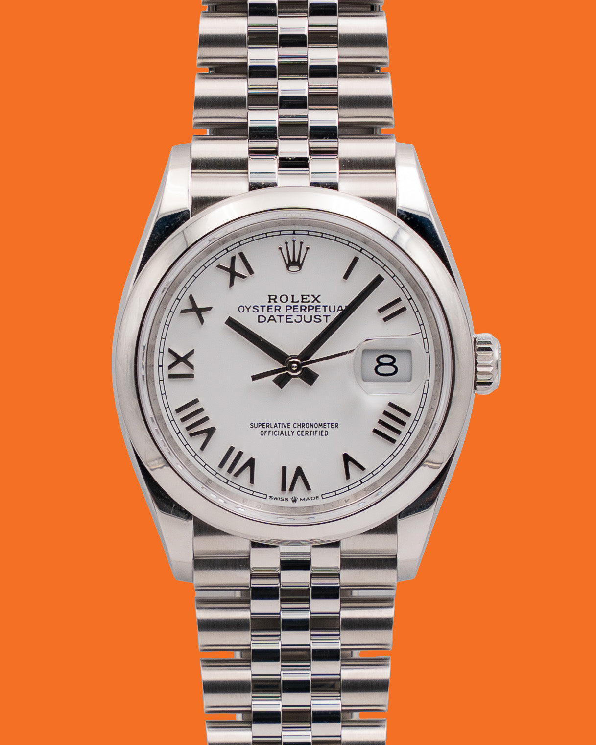 Rolex Datejust 36mm 126200 White Roman Dial Smooth Jubilee 2026