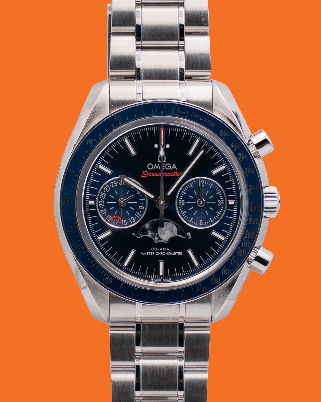 Omega Speedmaster Moonphase Chronograph Master Chronometer 44.25mm 304.33.44.52.03.001 Blue Dial 2024