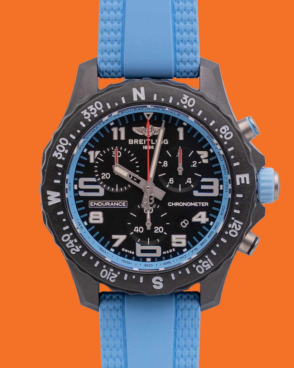 UNWORN Breitling Endurance Pro 38mm Ble Rubber Strap Chronograph
