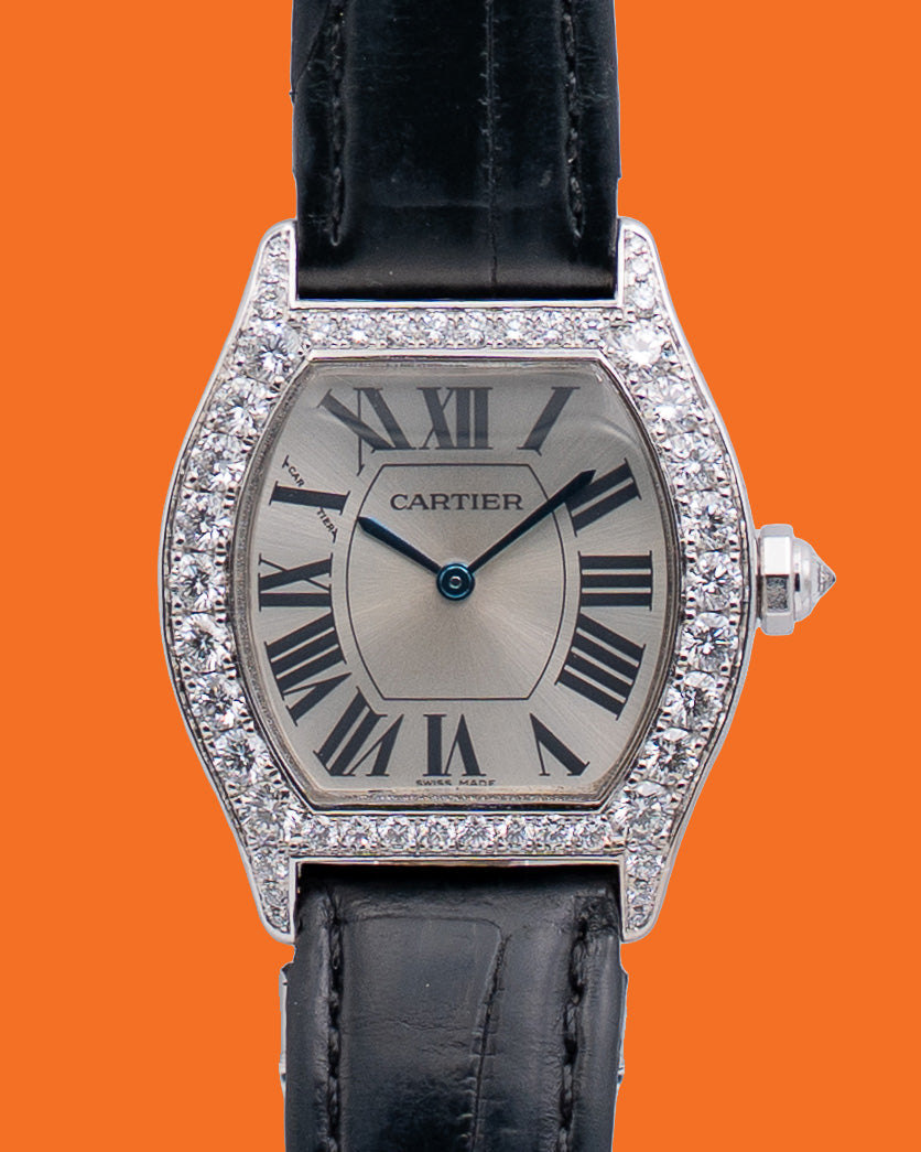 Cartier Tortue WA507231 White Gold Diamond Bezel
